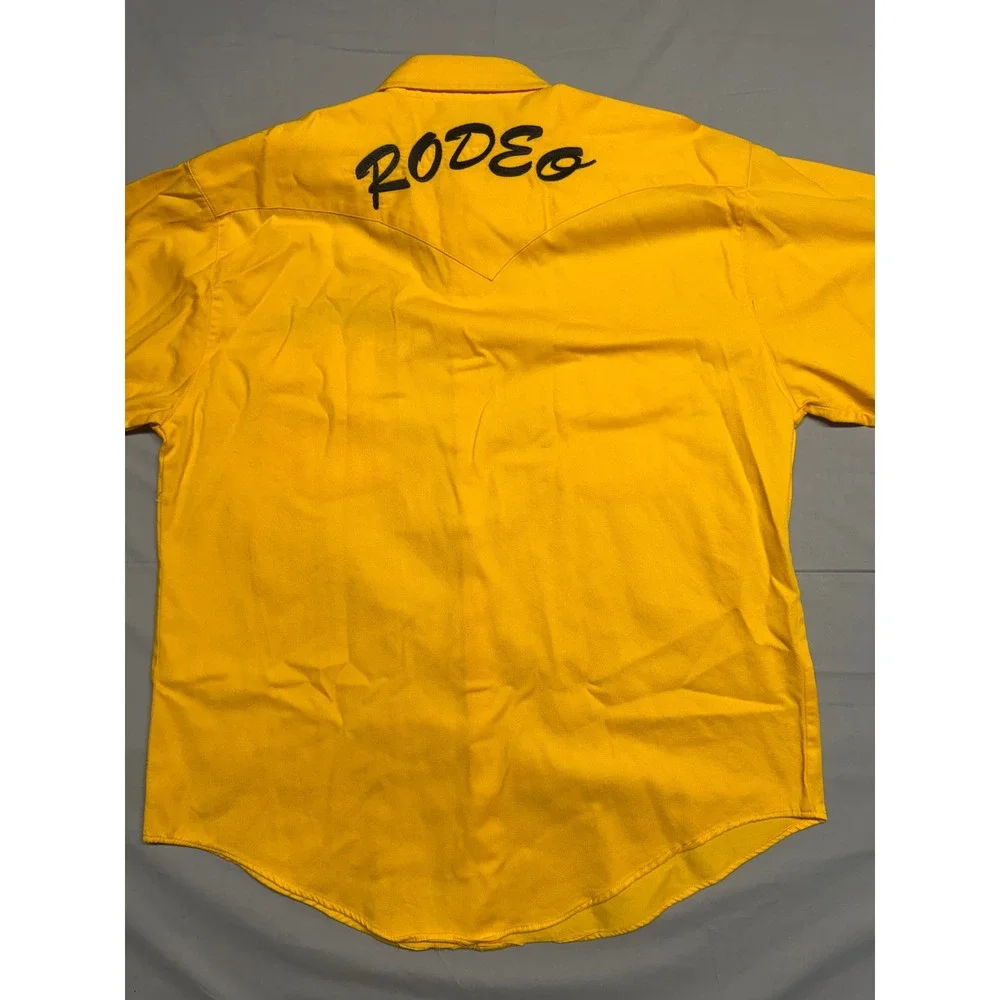 El General Rodeo Western Shirt Mens XL Yellow Cotton Long Sleeve Button Down